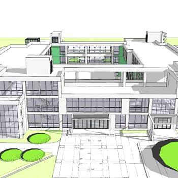 医院综合楼SU模型下载_sketchup草图大师SKP模型