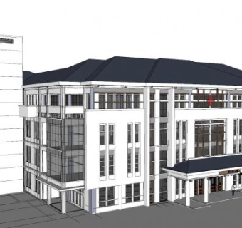 住院部大楼SU模型下载_sketchup草图大师SKP模型