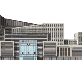 滦平县医院SU模型下载_sketchup草图大师SKP模型