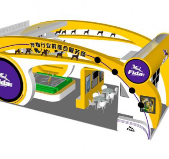 宠物服务商展厅SU模型下载_sketchup草图大师SKP模型