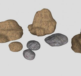 多块天然岩石SU模型下载_sketchup草图大师SKP模型