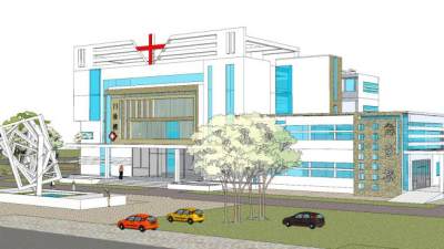 现代医院急诊楼SU模型下载_sketchup草图大师SKP模型