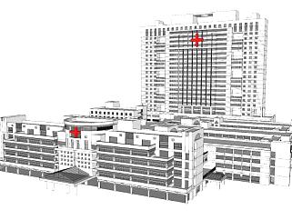 医院综合楼sketchup模型下载_sketchup草图大师SKP模型