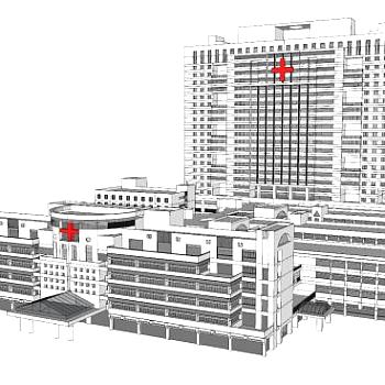 医院综合楼sketchup模型下载_sketchup草图大师SKP模型