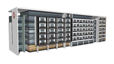 医院住院楼SU模型下载_sketchup草图大师SKP模型