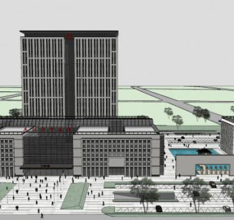 丹阳市中医院规划SU模型下载_sketchup草图大师SKP模型