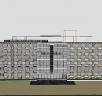 现代建筑医院住院部SU模型下载_sketchup草图大师SKP模型