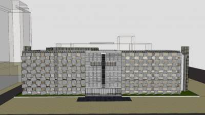 现代建筑医院住院部SU模型下载_sketchup草图大师SKP模型