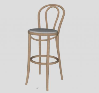 木圆椅su模型下载_sketchup草图大师SKP模型