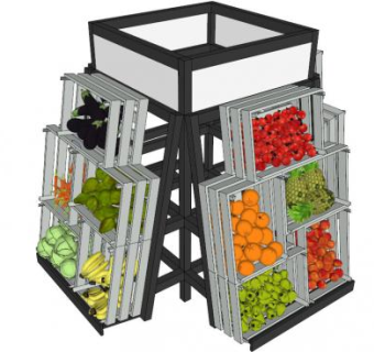 水果货架展示架su模型下载_sketchup草图大师SKP模型
