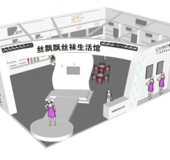 丝飘飘丝袜生活馆展厅SU模型下载_sketchup草图大师SKP模型