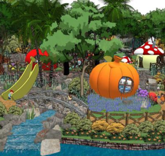 儿童公园su模型下载_sketchup草图大师SKP模型