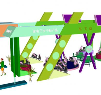 电动车展厅SU模型下载_sketchup草图大师SKP模型