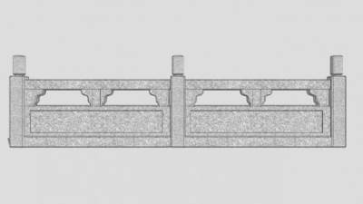 河边大理石围栏su模型下载_sketchup草图大师SKP模型