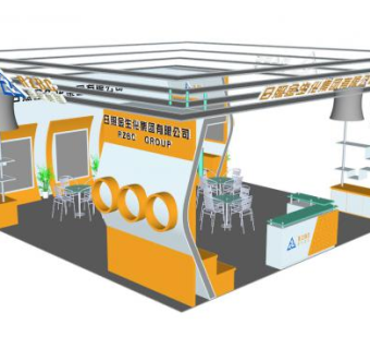 日照金生化企业展厅SU模型下载_sketchup草图大师SKP模型