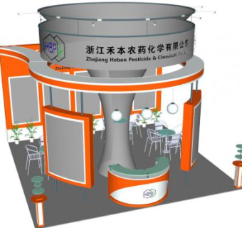 浙江禾本农药企业展厅SU模型下载_sketchup草图大师SKP模型