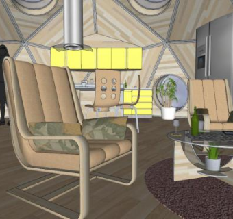 圆形餐厅建筑su模型下载_sketchup草图大师SKP模型