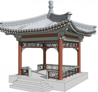 凉亭设计su模型下载_sketchup草图大师SKP模型