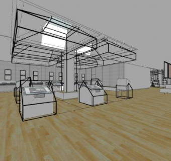 美术学院展厅SU模型下载_sketchup草图大师SKP模型