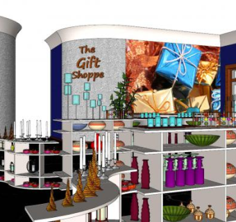 现代瓷器展厅SU模型下载_sketchup草图大师SKP模型