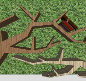 小型书架su模型下载_sketchup草图大师SKP模型