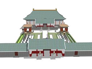 中式寺庙SU模型下载_sketchup草图大师SKP模型