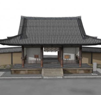 中式传统寺庙SU模型下载_sketchup草图大师SKP模型