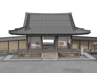 中式传统寺庙SU模型下载_sketchup草图大师SKP模型