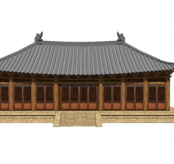 传统寺庙SU模型下载_sketchup草图大师SKP模型
