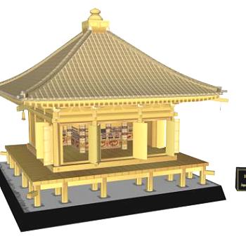 高架寺庙建筑SU模型下载_sketchup草图大师SKP模型