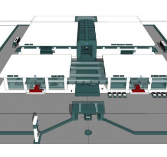 现代4s汽车展厅设计SU模型下载_sketchup草图大师SKP模型