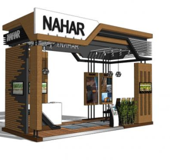 现代展厅设计SU模型下载_sketchup草图大师SKP模型