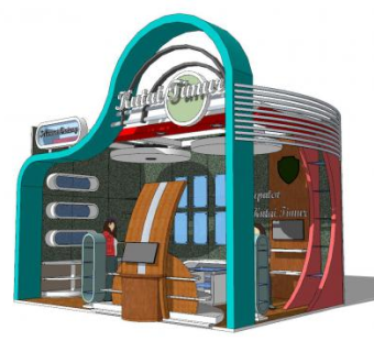 现代创意展厅SU模型下载_sketchup草图大师SKP模型