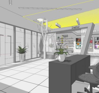 现代化妆品展厅SU模型下载_sketchup草图大师SKP模型