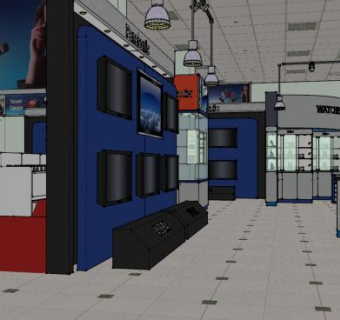 松下专卖店展厅SU模型下载_sketchup草图大师SKP模型