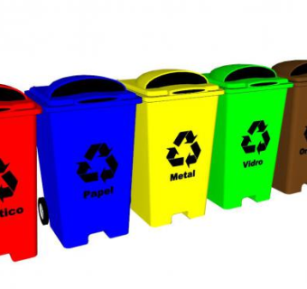 塑料垃圾桶su模型下载_sketchup草图大师SKP模型