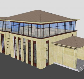 现代大展厅SU模型下载_sketchup草图大师SKP模型