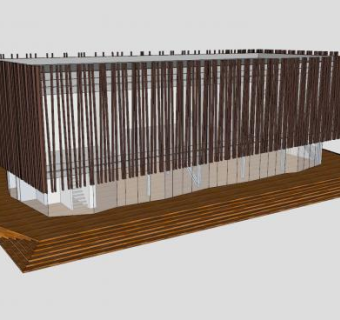 现代小展厅设计SU模型下载_sketchup草图大师SKP模型