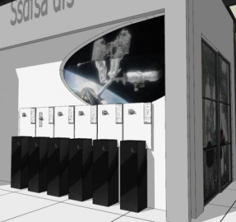 现代风格室内展厅SU模型下载_sketchup草图大师SKP模型