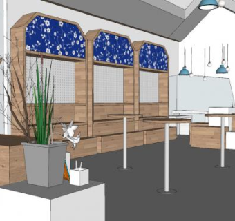 现代室内展厅SU模型下载_sketchup草图大师SKP模型