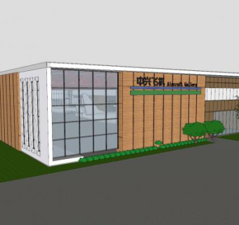 飞机展厅SU模型下载_sketchup草图大师SKP模型