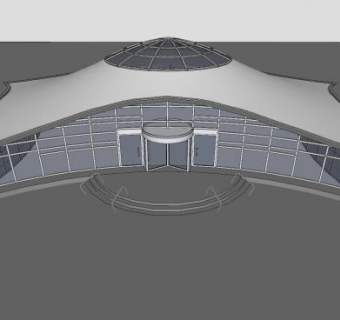 现代风格展厅设计SU模型下载_sketchup草图大师SKP模型