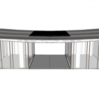 新中式展厅SU模型下载_sketchup草图大师SKP模型