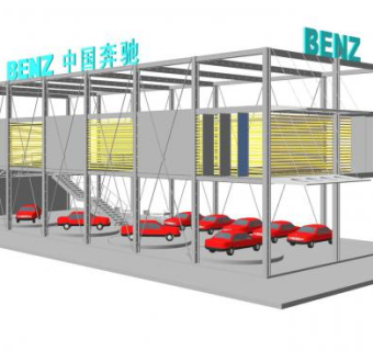 奔驰汽车展厅SU模型下载_sketchup草图大师SKP模型