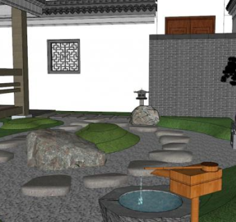 步石su模型下载_sketchup草图大师SKP模型