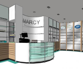 保健品店室内SU模型下载_sketchup草图大师SKP模型