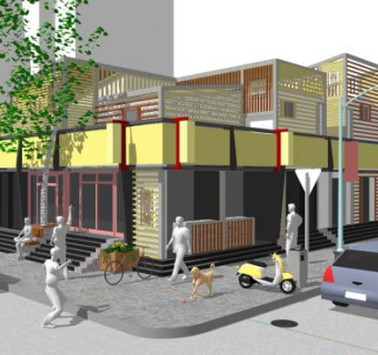 现代店面设计SU模型下载_sketchup草图大师SKP模型