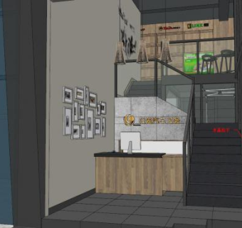 现代阳光汽车服务店面SU模型下载_sketchup草图大师SKP模型