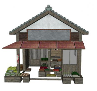 现代水果蔬菜店面SU模型下载_sketchup草图大师SKP模型