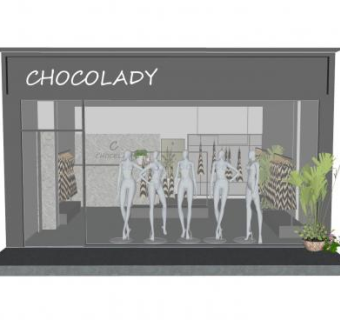 现代女性服装店SU模型下载_sketchup草图大师SKP模型